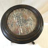 Blackened wooden and marble harness