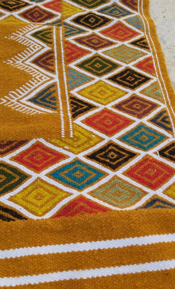Handmade Berber kilim rug made of natural wool