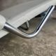 White leather Tuoli lounge chair by Antti Nurmesniemi for Cassina (1970) — chrome frame