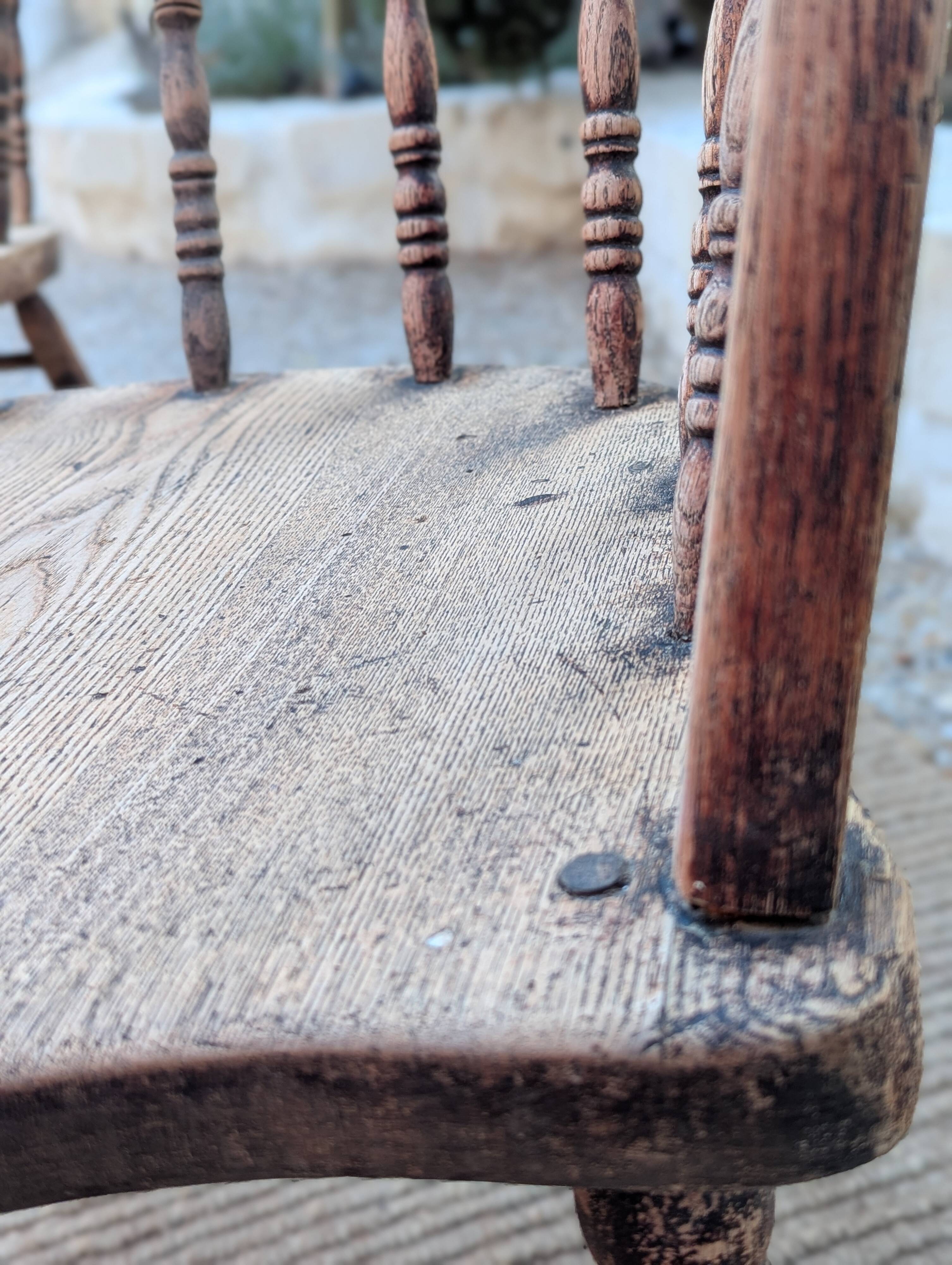 Pair of English captain's armchairs