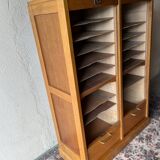 Vintage 70s double curtain filing cabinet