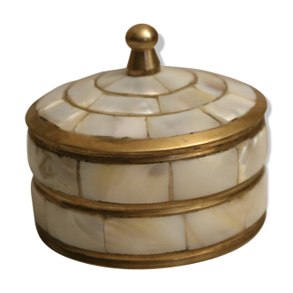 Brass and mother-of-pearl box
