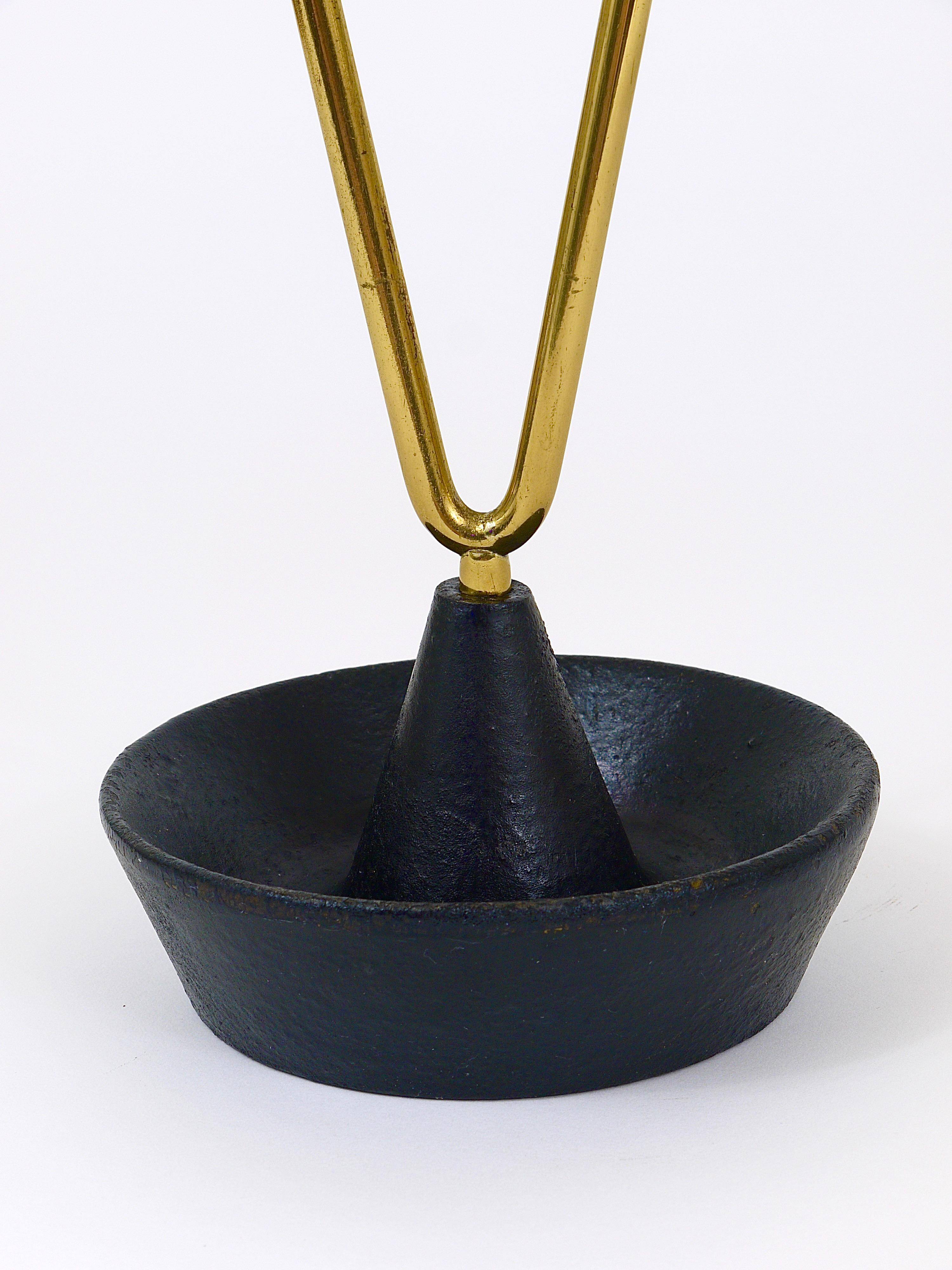 Carl Auböck Umbrella Stand in Brass and Cast Iron, Mid-Century, Austria, 1950s