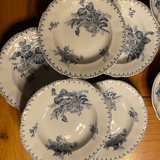 Set of 5 Sarreguemines soup plates FLORE model