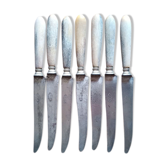 7 knives G-J molten steel guaranteed, late XIX early twentieth century