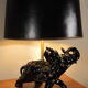 black enamelled ceramic and gold gilding elephant lamp 1950s