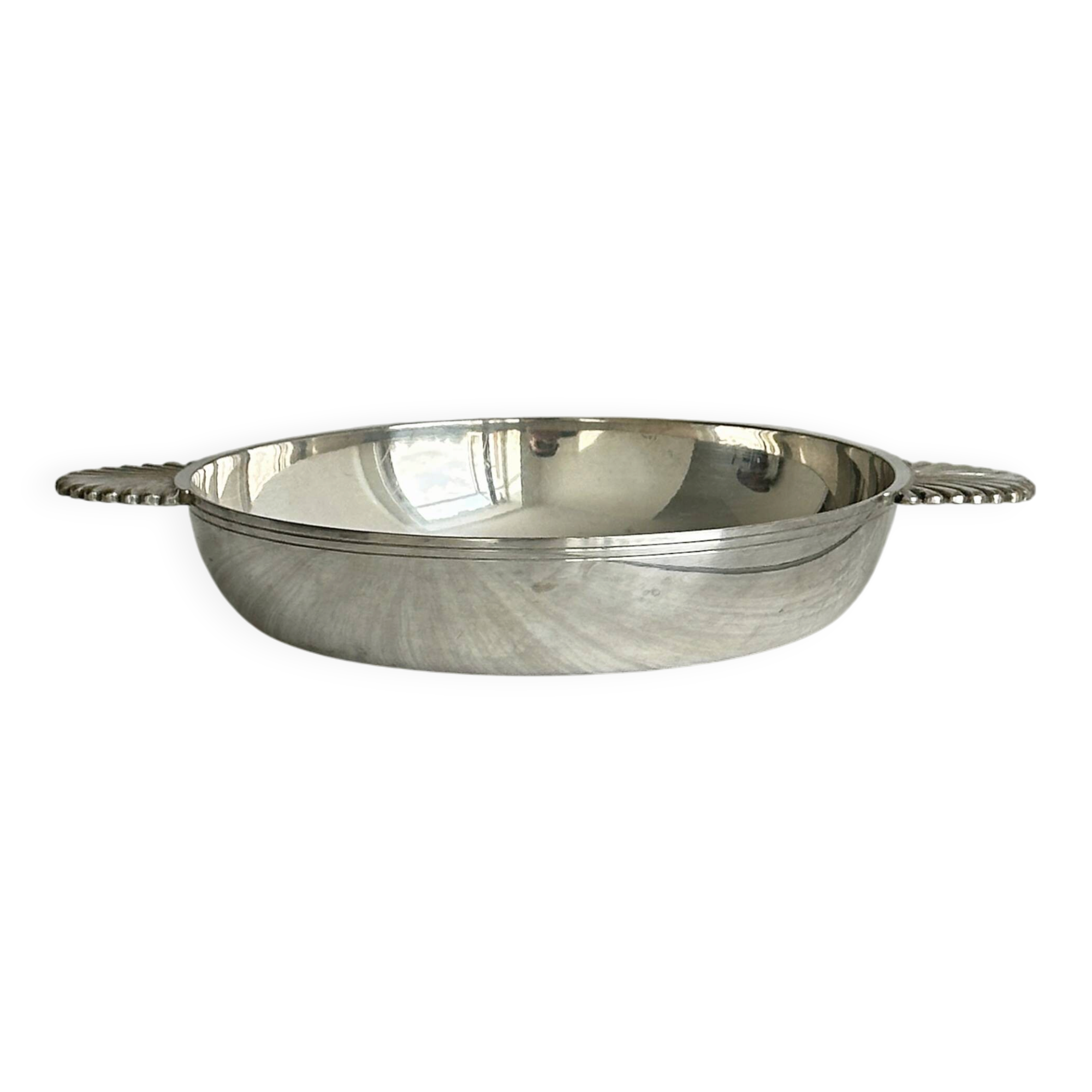 Coupe argentée anses coquille vintage