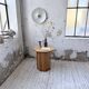 Hexagonal console table guéridon Regain pine 1970