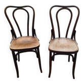 Paire de chaises bistrot en bois courbé fischel - wissembourg