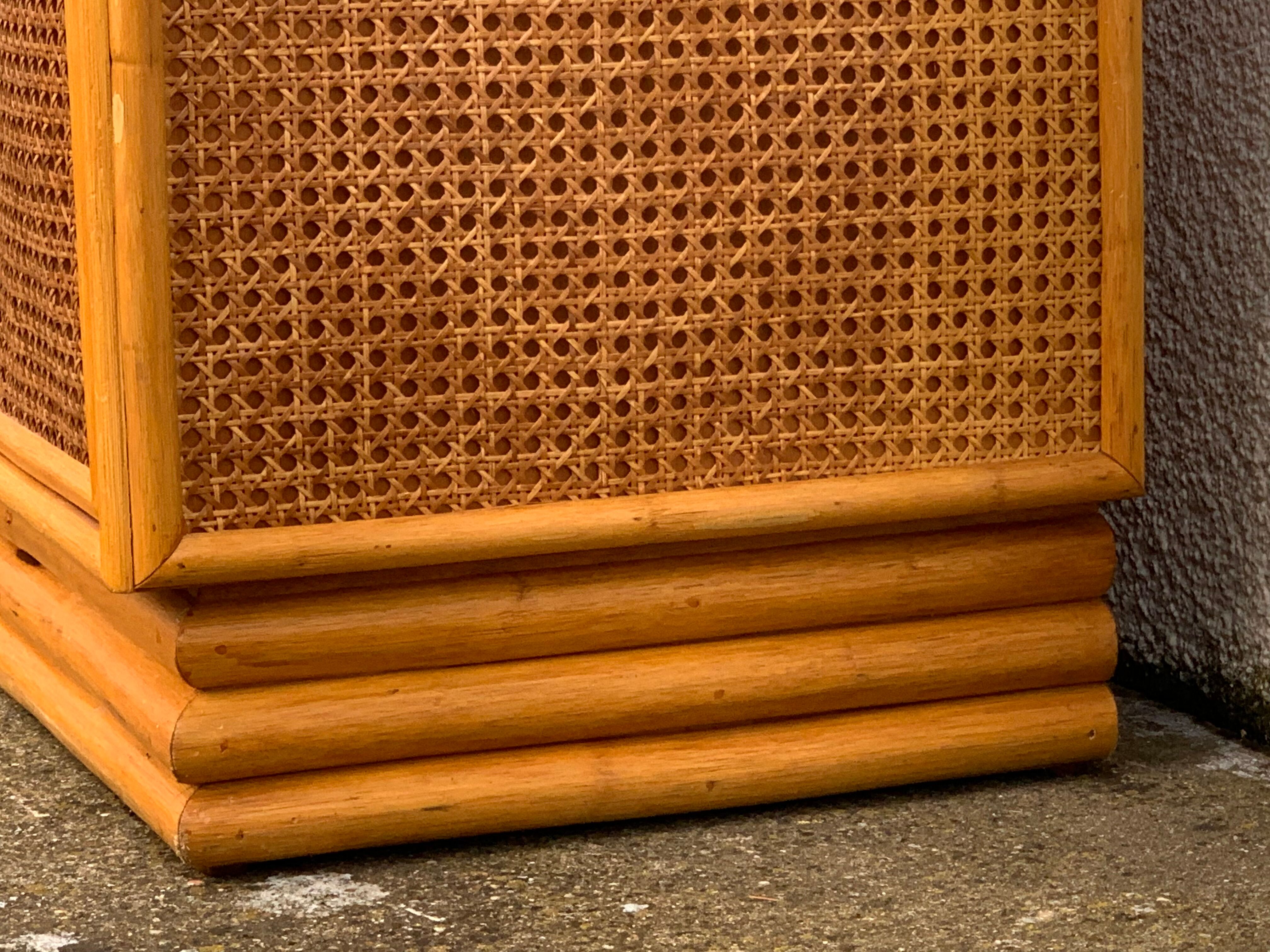 Vintage buffet in bamboo and cannage 1970