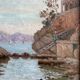 The cornice, marine in oil on wood, early 20th century.