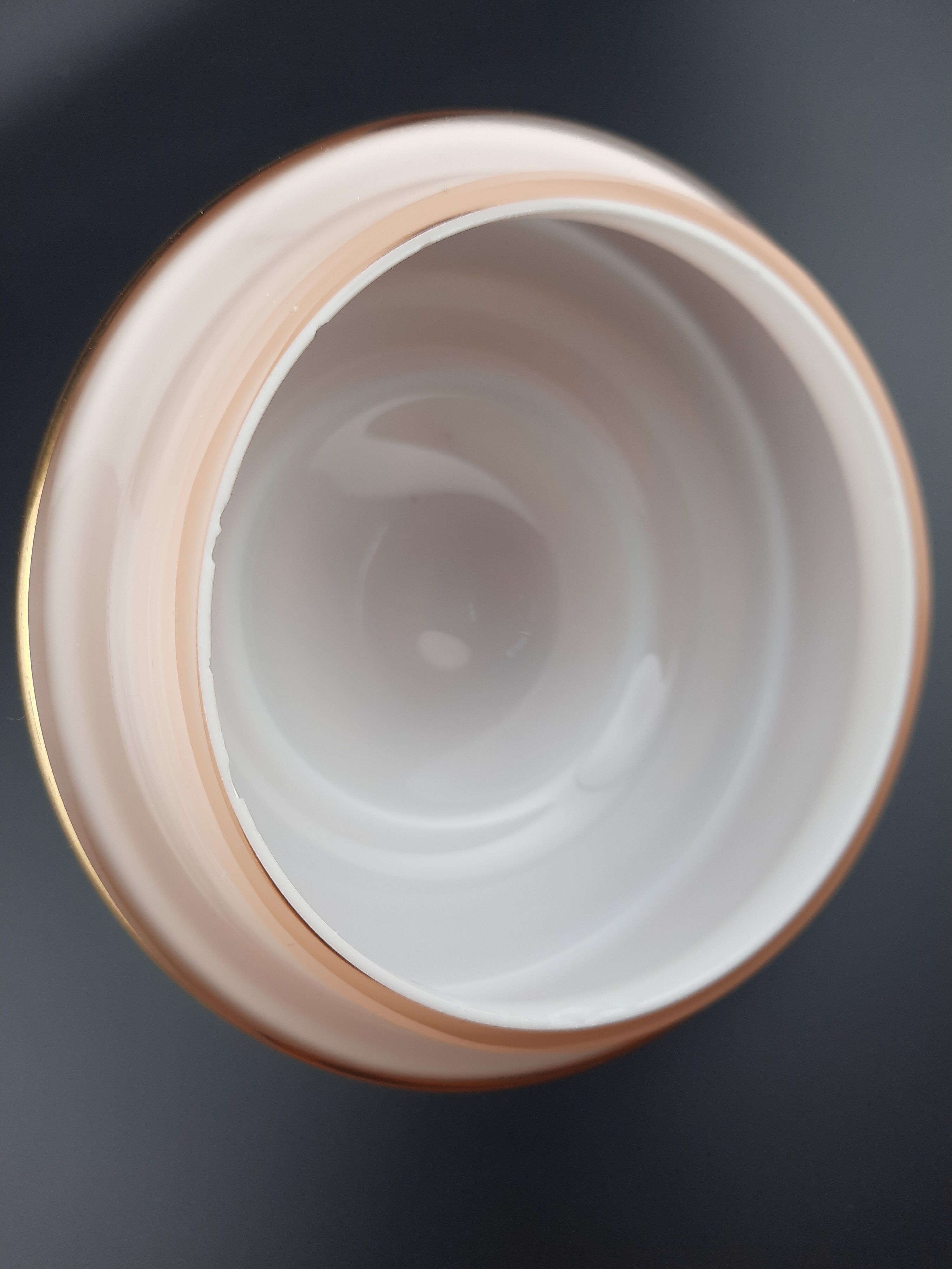 Pink glass vanity jar