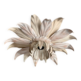 Plafonnier fleur métal laqué vintage 1980