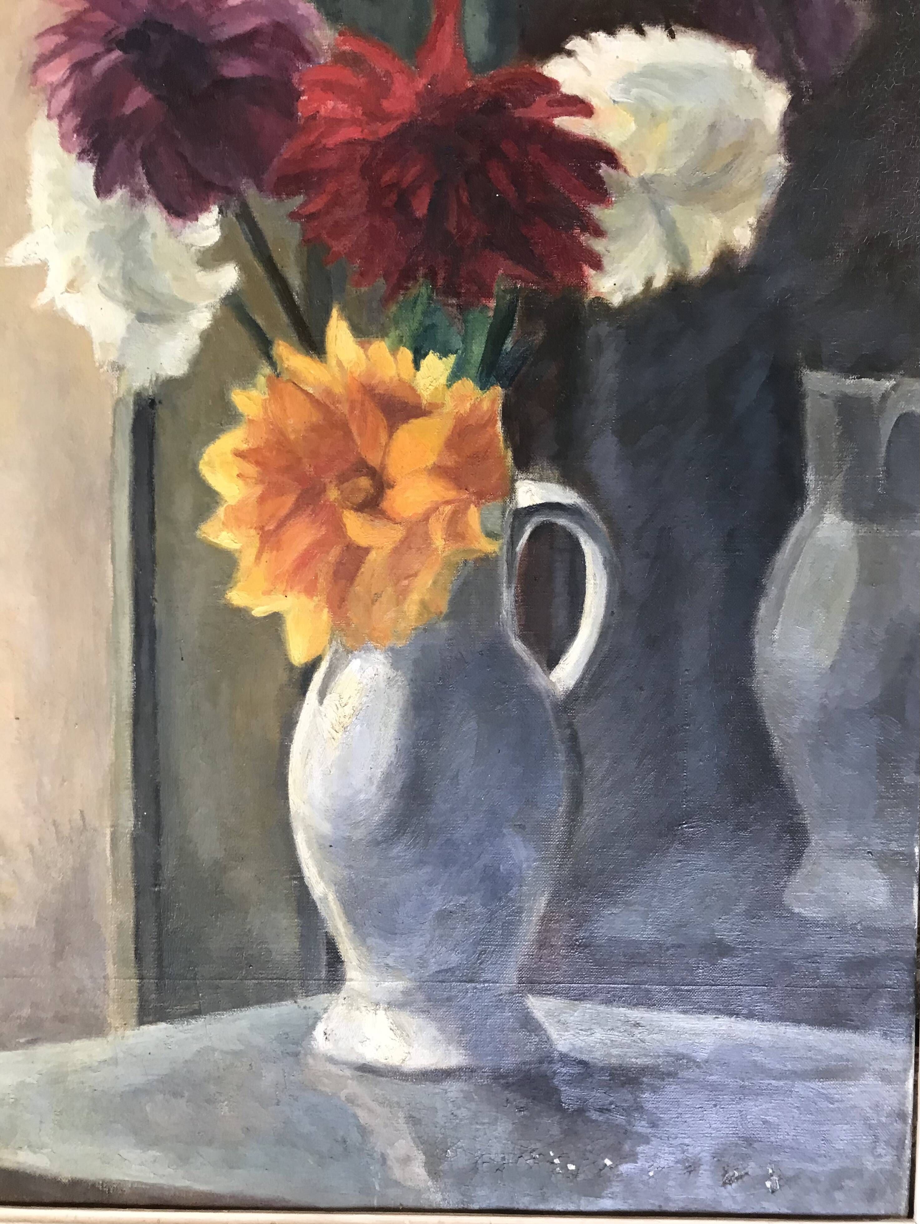 Painting bouquet of flowers circa 1930-1940