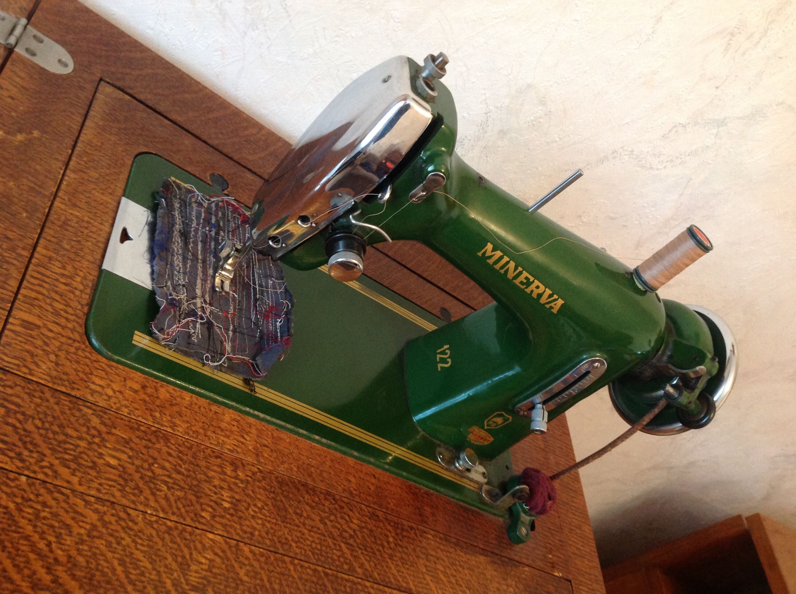 Furniture with Minerva sewing machine / vintage 50s-60s