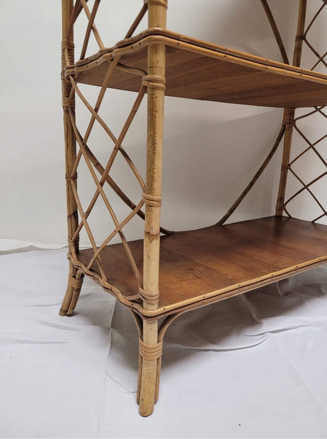 Rattan bookcase shelf