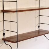 Vintage teak and metal shelf 1960