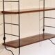 Vintage teak and metal shelf 1960