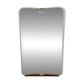 Large Wall Mirror Paolo Buffa Cherry and Brass, Italy, mid-century, circa 1940