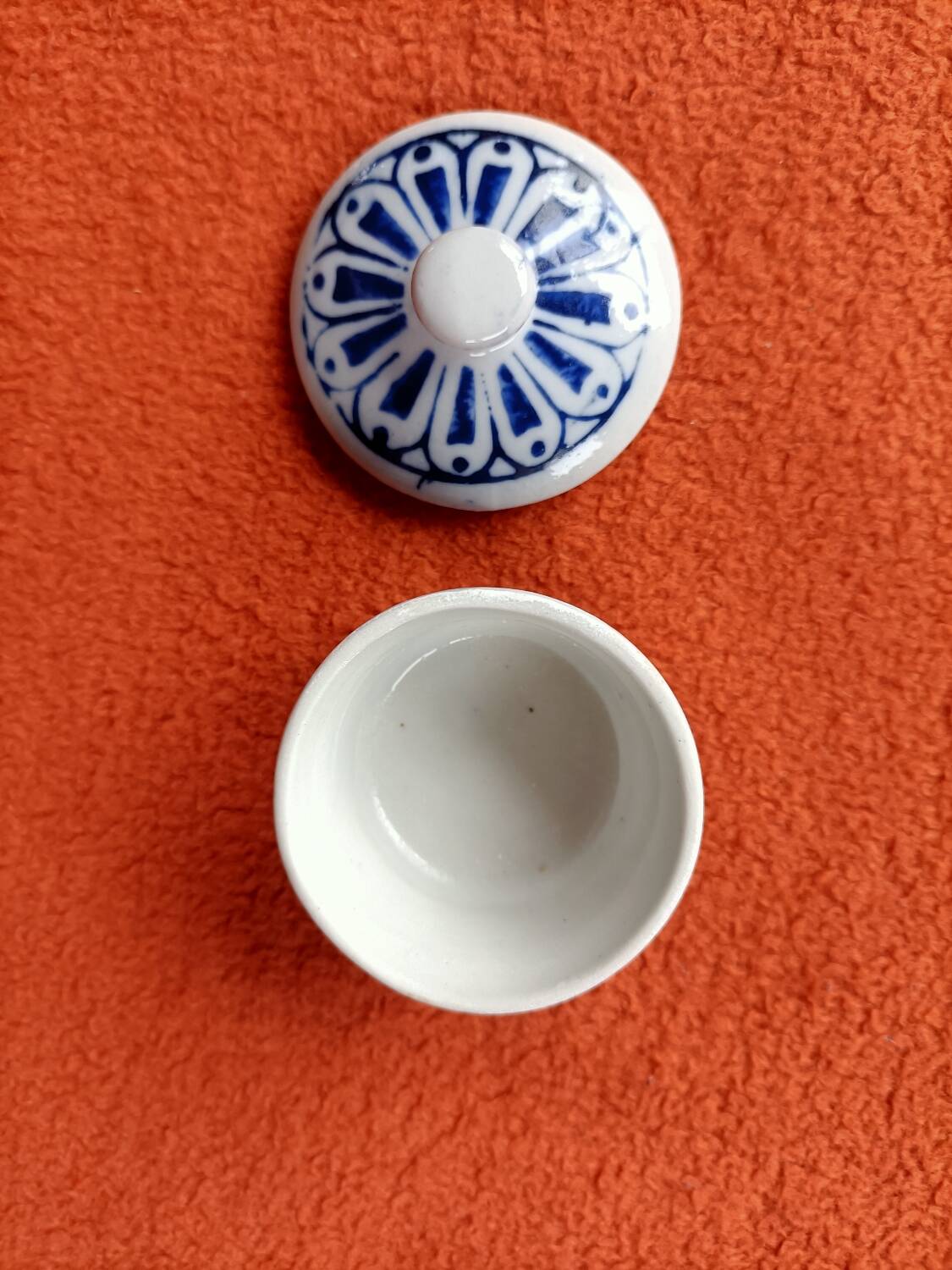 Small vintage blue ceramic box