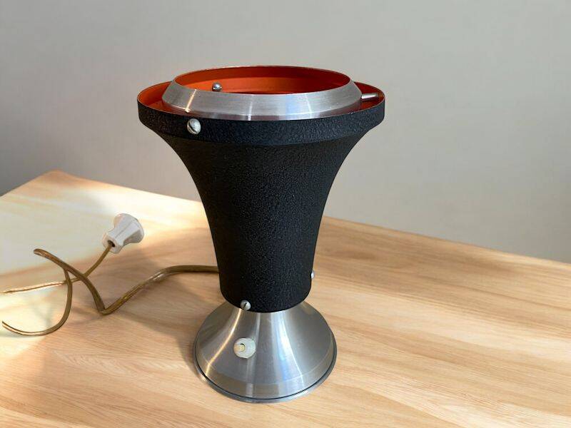 Lampe de table Space Age noire et orange