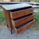 Louis XV, Louis XVI transitional style chest of drawers in marble and wood marquetry