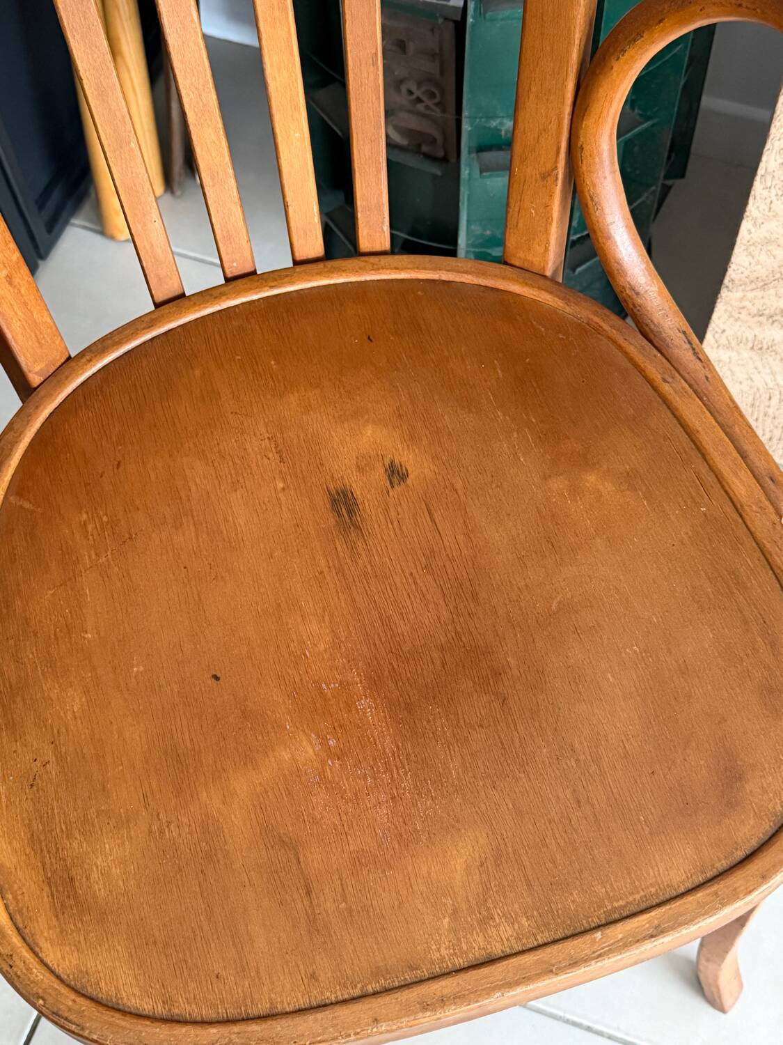 Fauteuil de bureau Baumann bois courbé 1950