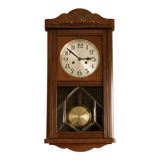 Antique art deco original f.m.s. Mauthe oak wall clock, Germany 1930s