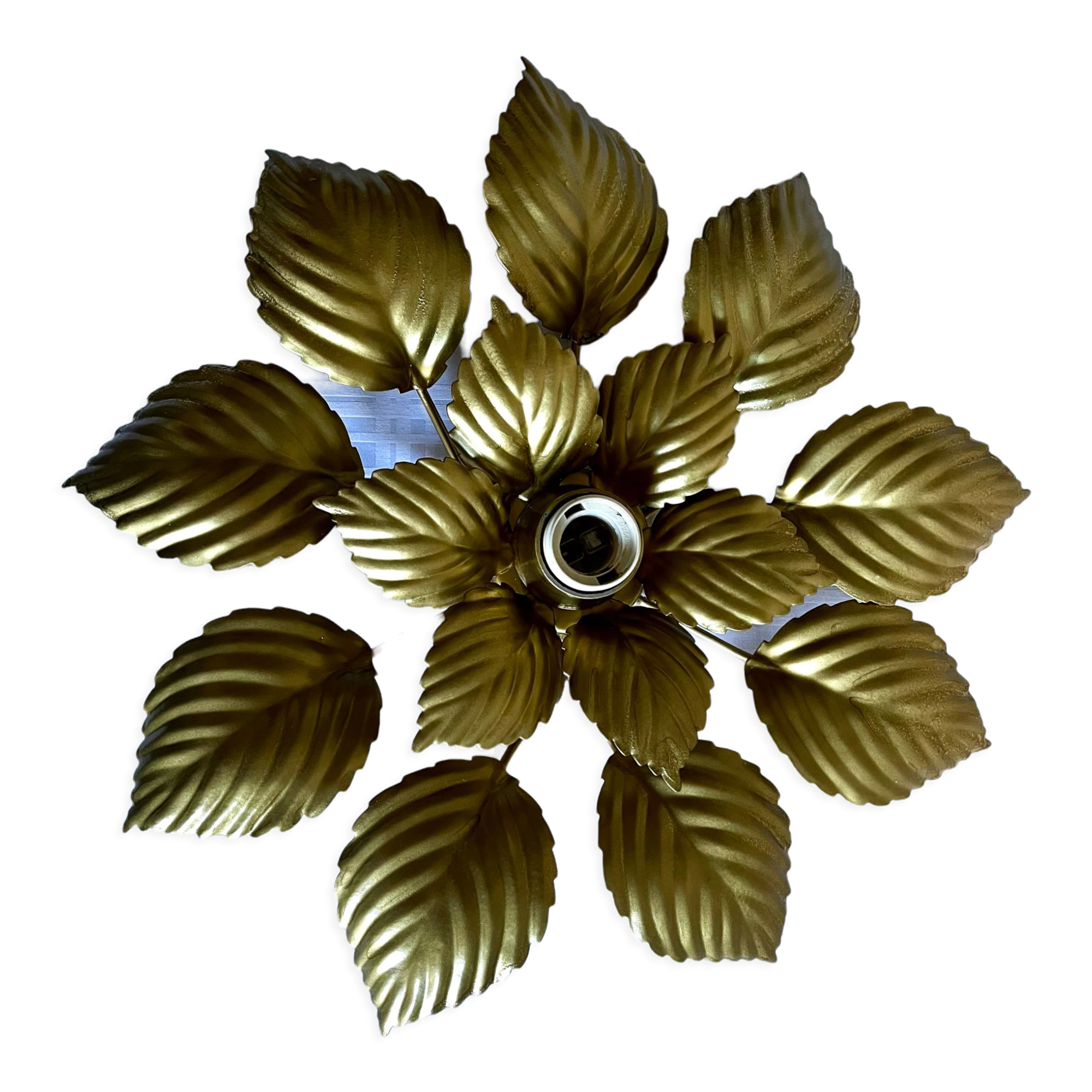 Wall lamp or ceiling lamp golden flower