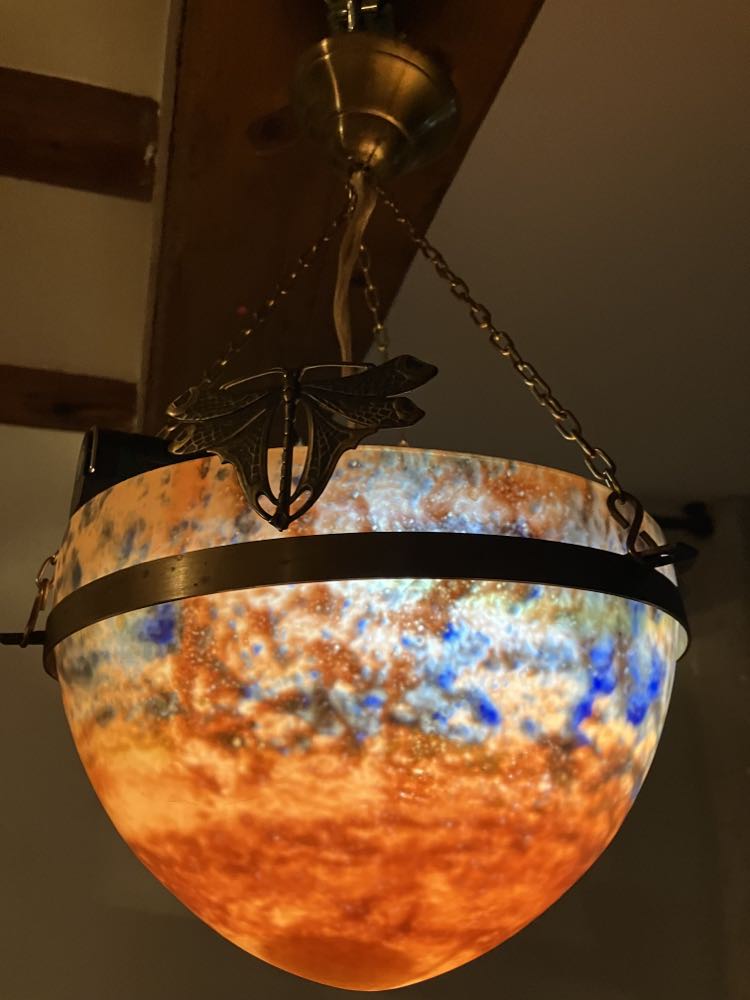 Suspension glass paste signed tief décor dragonfly