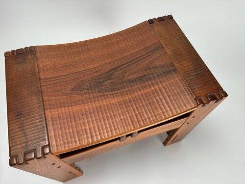 Wooden Stools attributed to Giuseppe Rivadossi for Officina Rivadossi, Italy, 1970s, Set of 2