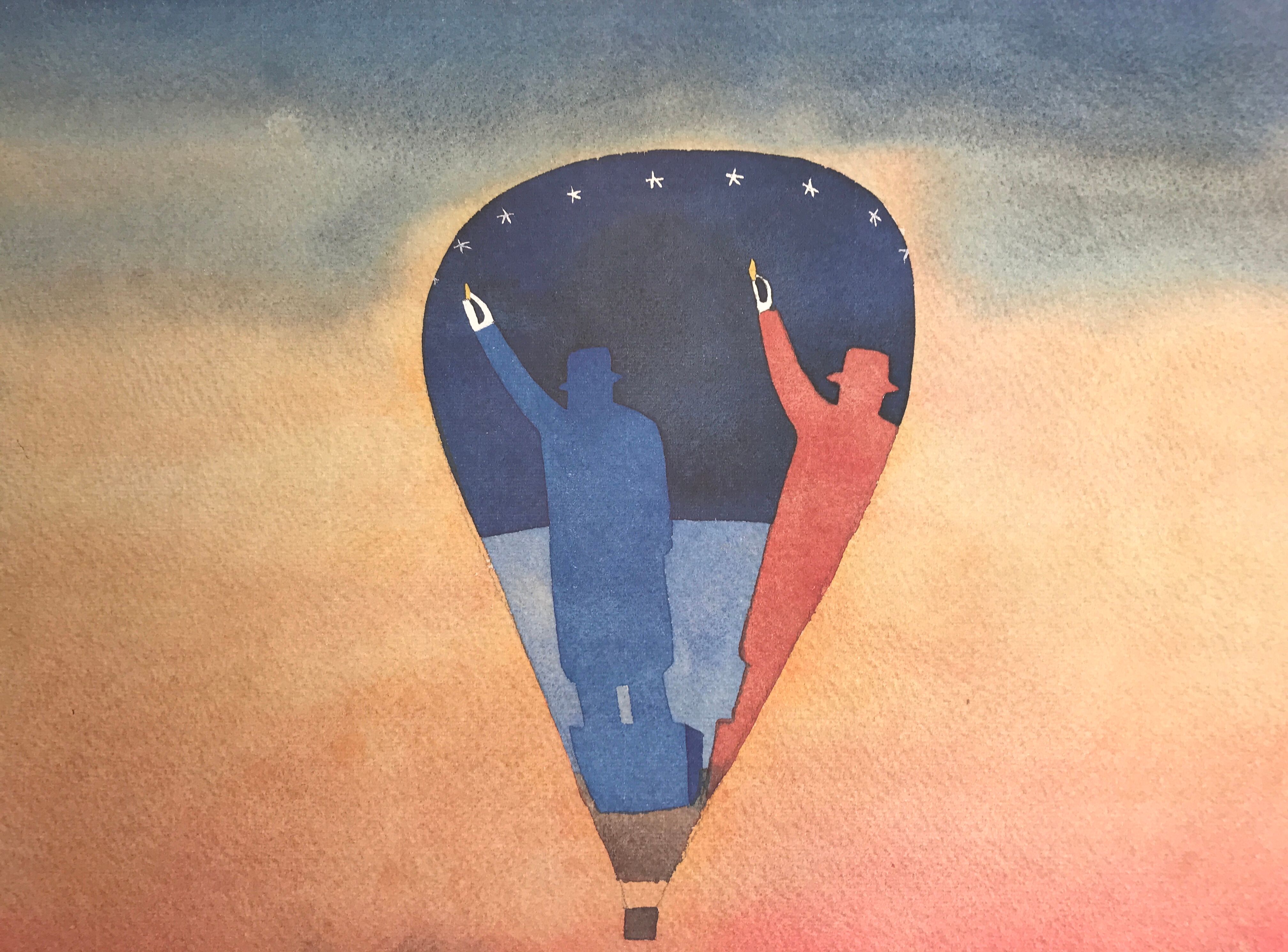 Poster Jean-Michel FOLON Project for the balloon Liberté, 1989