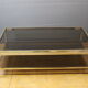 Table basse à double plateaux en chrome et doré vers 1970