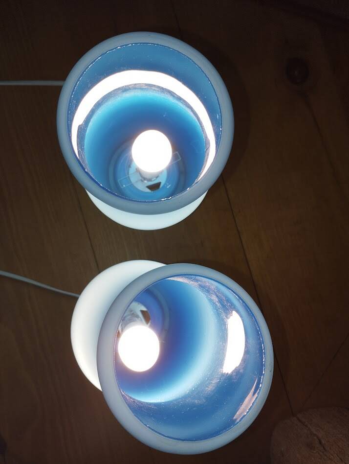 Duo de lampes mylonit – ikea lampes de table vintage en verre soufflé –