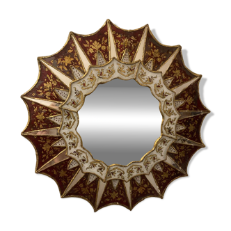 1950s floral sunburst mirror