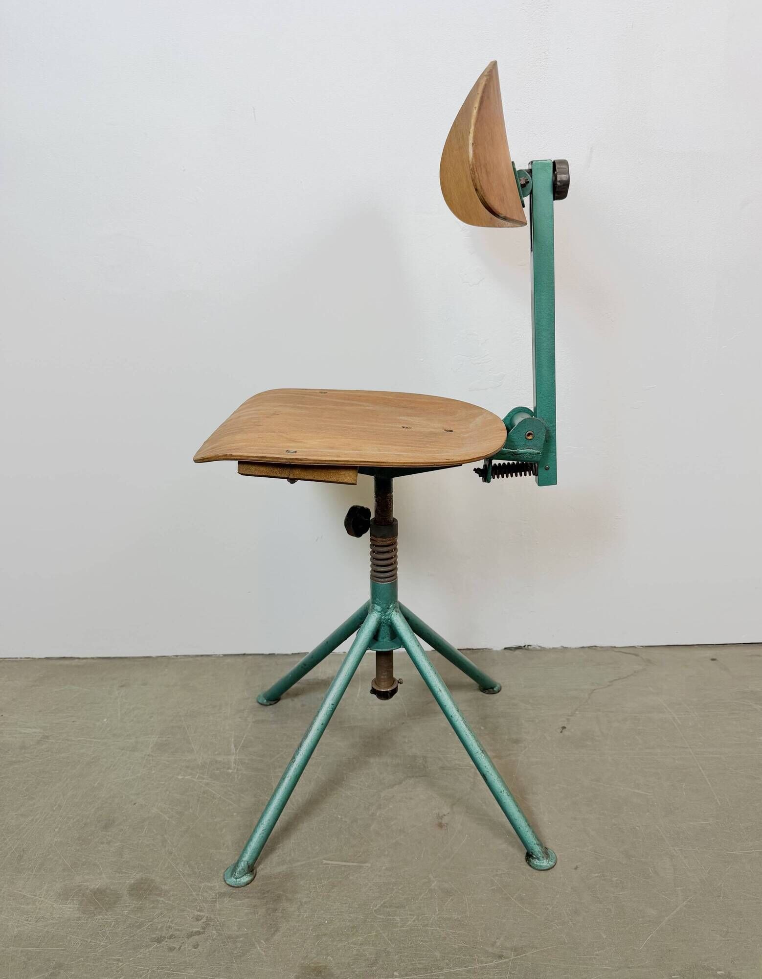 Dark Green Industrial Workshop Chair, 1950s