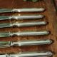 Set of 12 silver metal knives brand Alfénide with their case