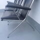 3 armchairs in black leatherette 50s