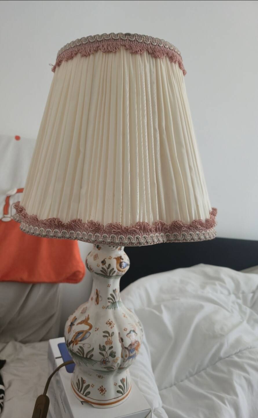 Hand-painted lamp by Geo Martel.