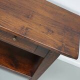 Table d'appoint rustique de style colonial néerlandais antique en teck/chêne
