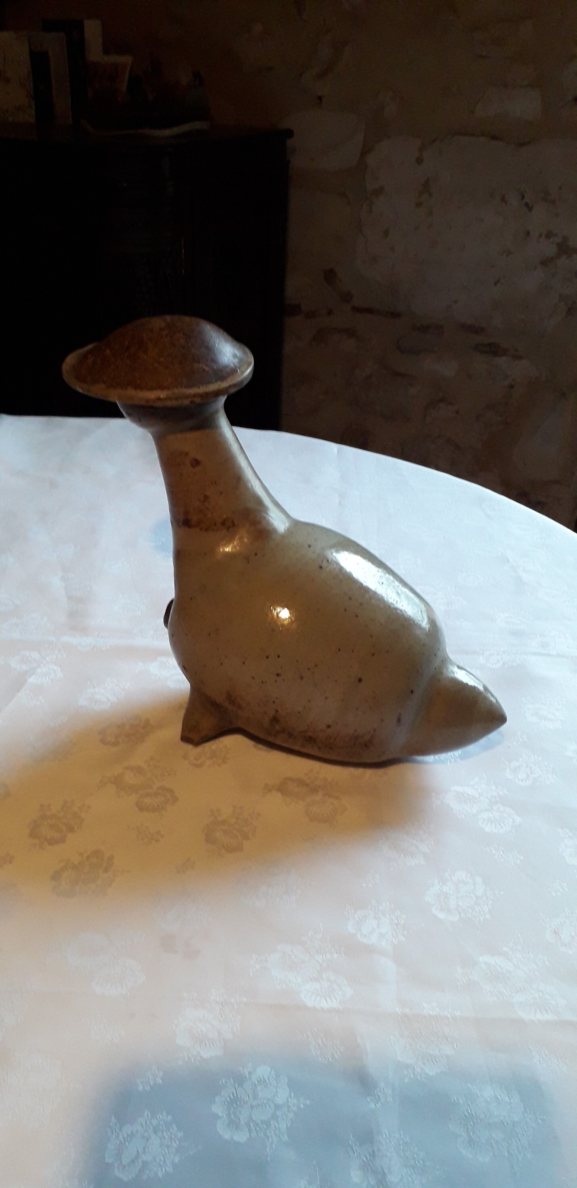 Zoomorphic ceramic (goose-shaped) vinegar maker stylized