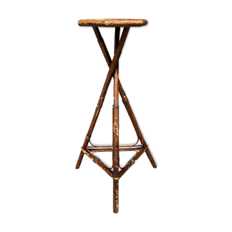 High tripod plant table made of bamboo from the early 1900s