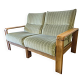 Vintage soft green two-seater sofa / sofa / armchair