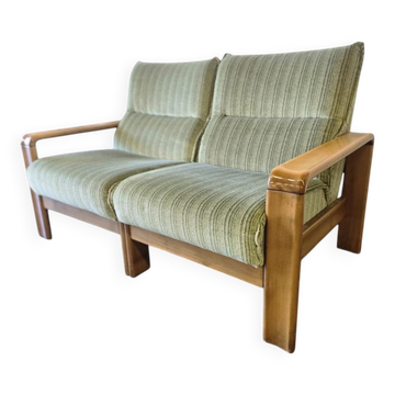 Vintage soft green two-seater sofa / sofa / armchair