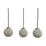 Lot 3 opaline hanging lamps
