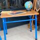 Blue desk and school chair set  design Jacques Hitier