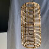 Large lantern-shaped rattan pendant lamp H50 D24