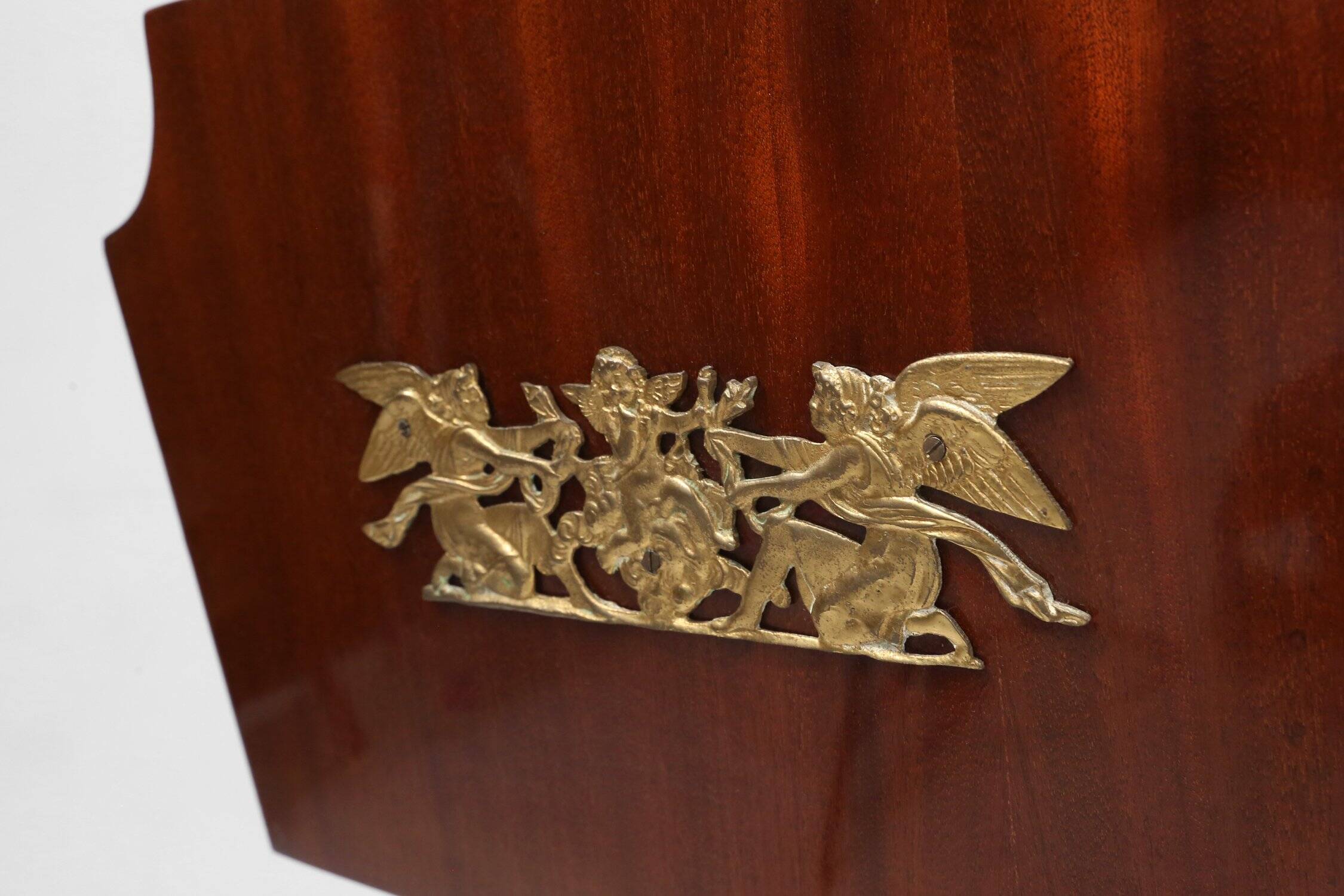 Magazine Rack with Messing Decorations and Feet, France ca. 1950
