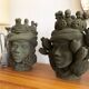 Large crowned ceramic head by Stefania Boemi – Sicily, 44 cm