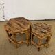 Pair of small side tables / Rattan sofa ends
